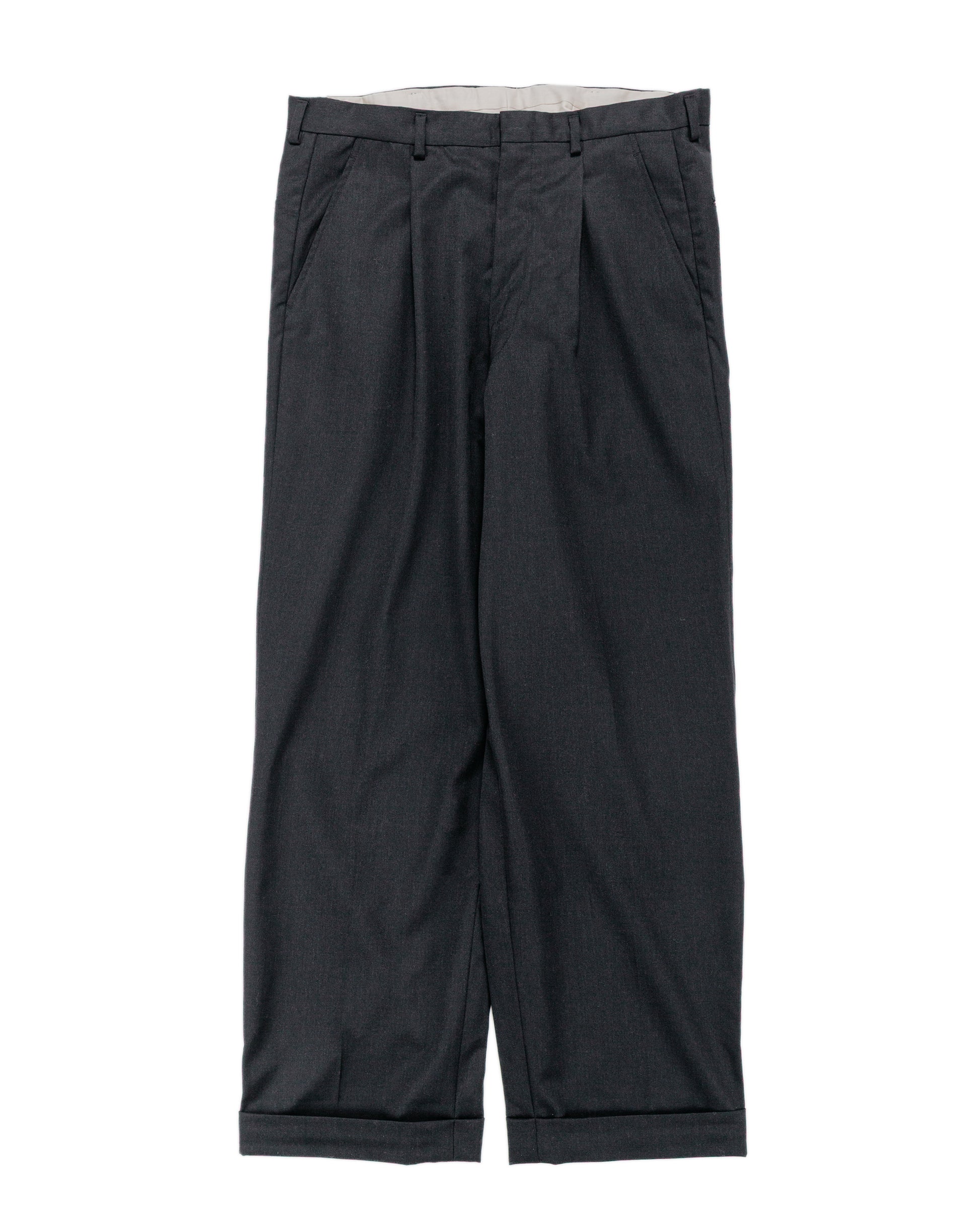 lost & found The Real McCoy's The Real McCoy's MP25101 Single-Pleat Wool Trousers Charcoal