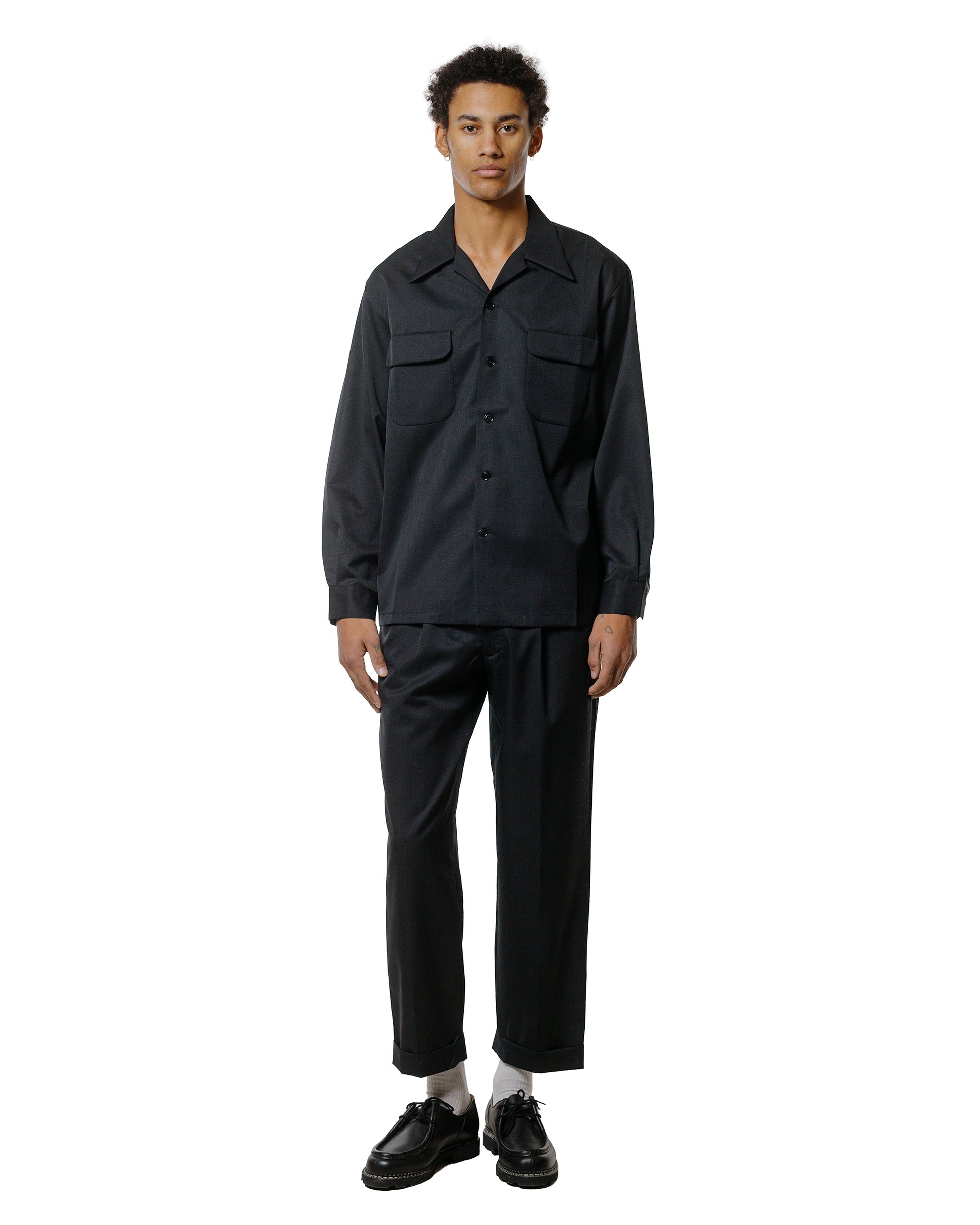 lost & found The Real McCoy's The Real McCoy's MP25101 Single-Pleat Wool Trousers Charcoal