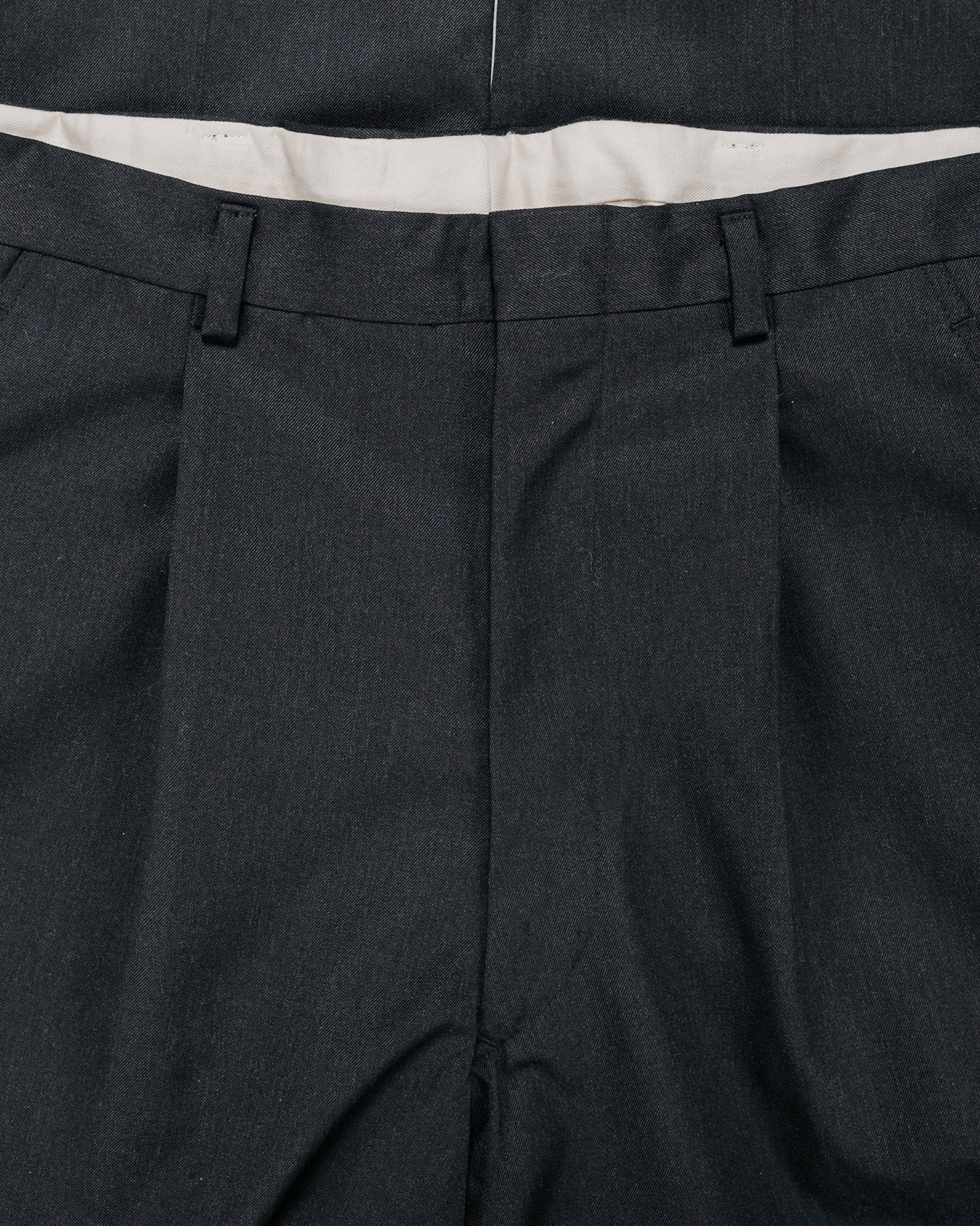 lost & found The Real McCoy's The Real McCoy's MP25101 Single-Pleat Wool Trousers Charcoal