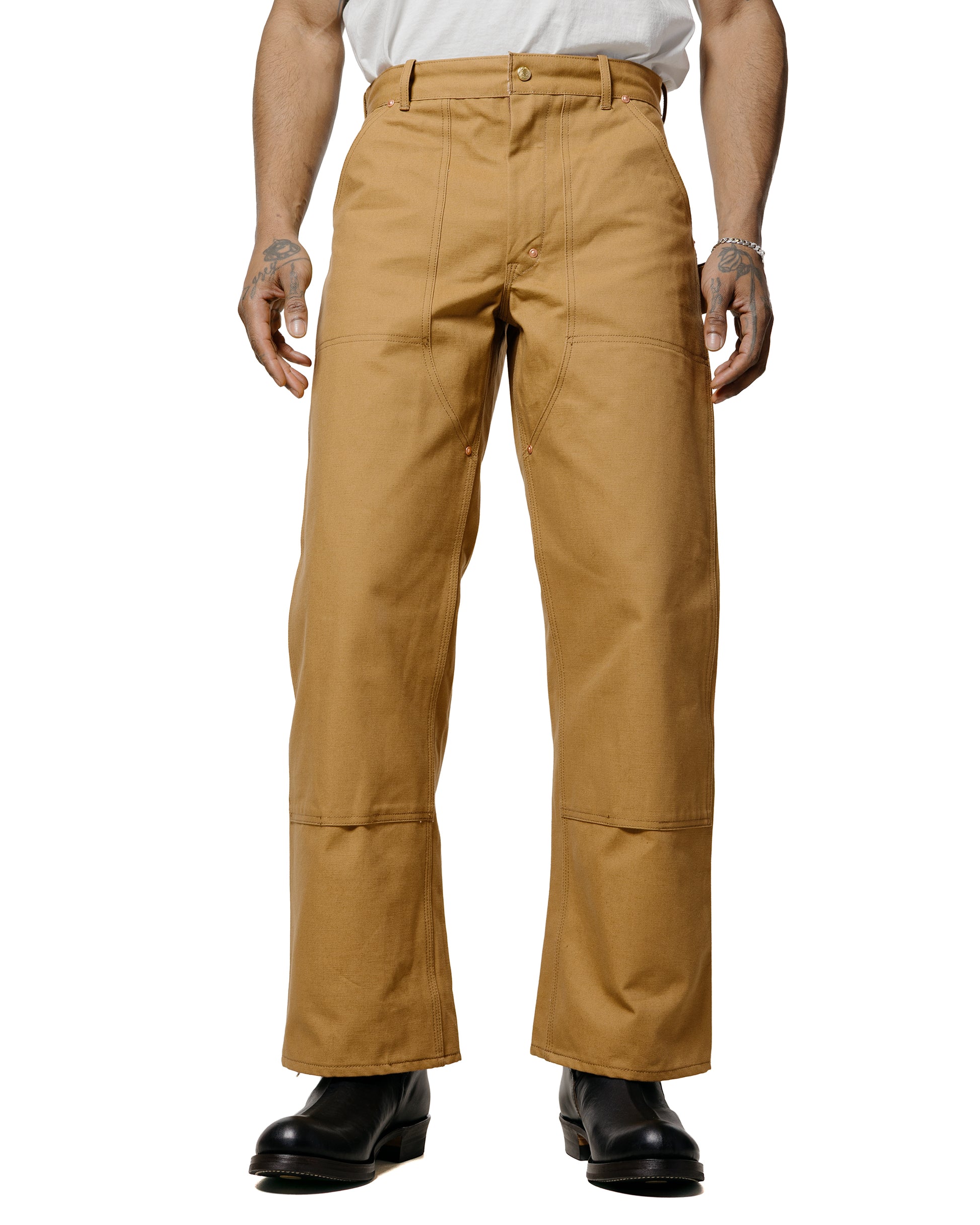 lost & found The Real McCoy's The Real McCoy's MP25102 Double-Knee Work Trousers Brown