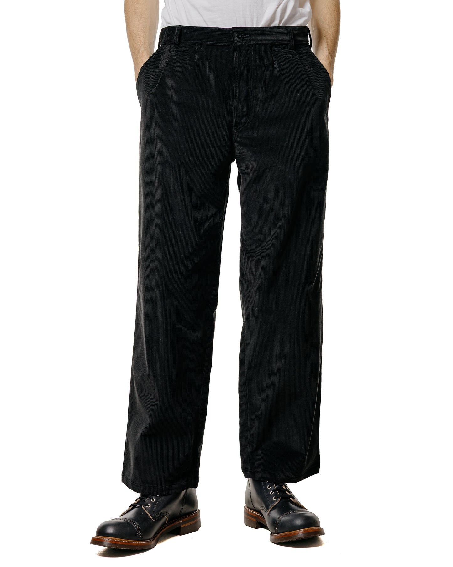 lost & found The Real McCoy's The Real McCoy's MP25105 Double-Pleat Corduroy Trousers Black