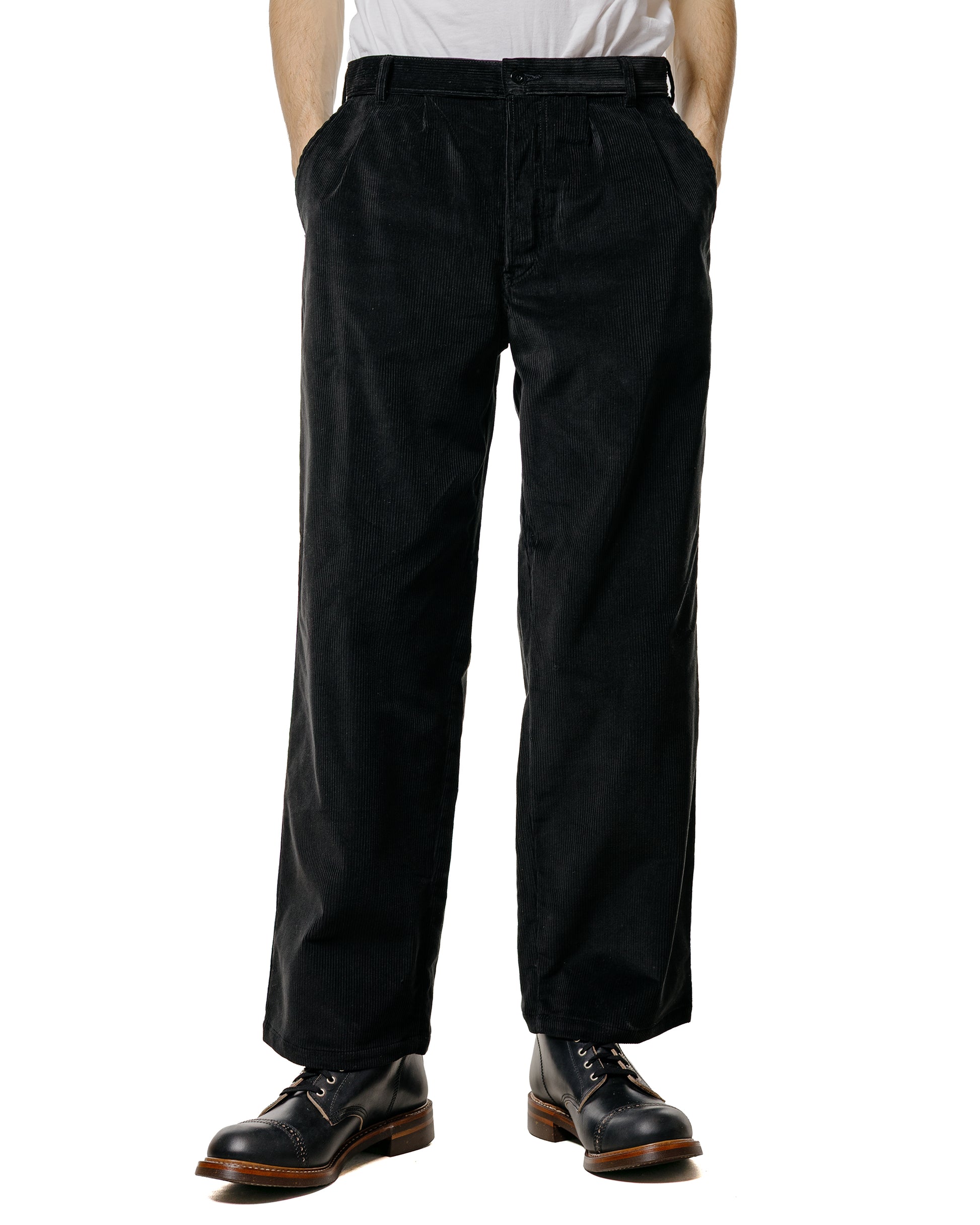 lost & found The Real McCoy's The Real McCoy's MP25105 Double-Pleat Corduroy Trousers Black