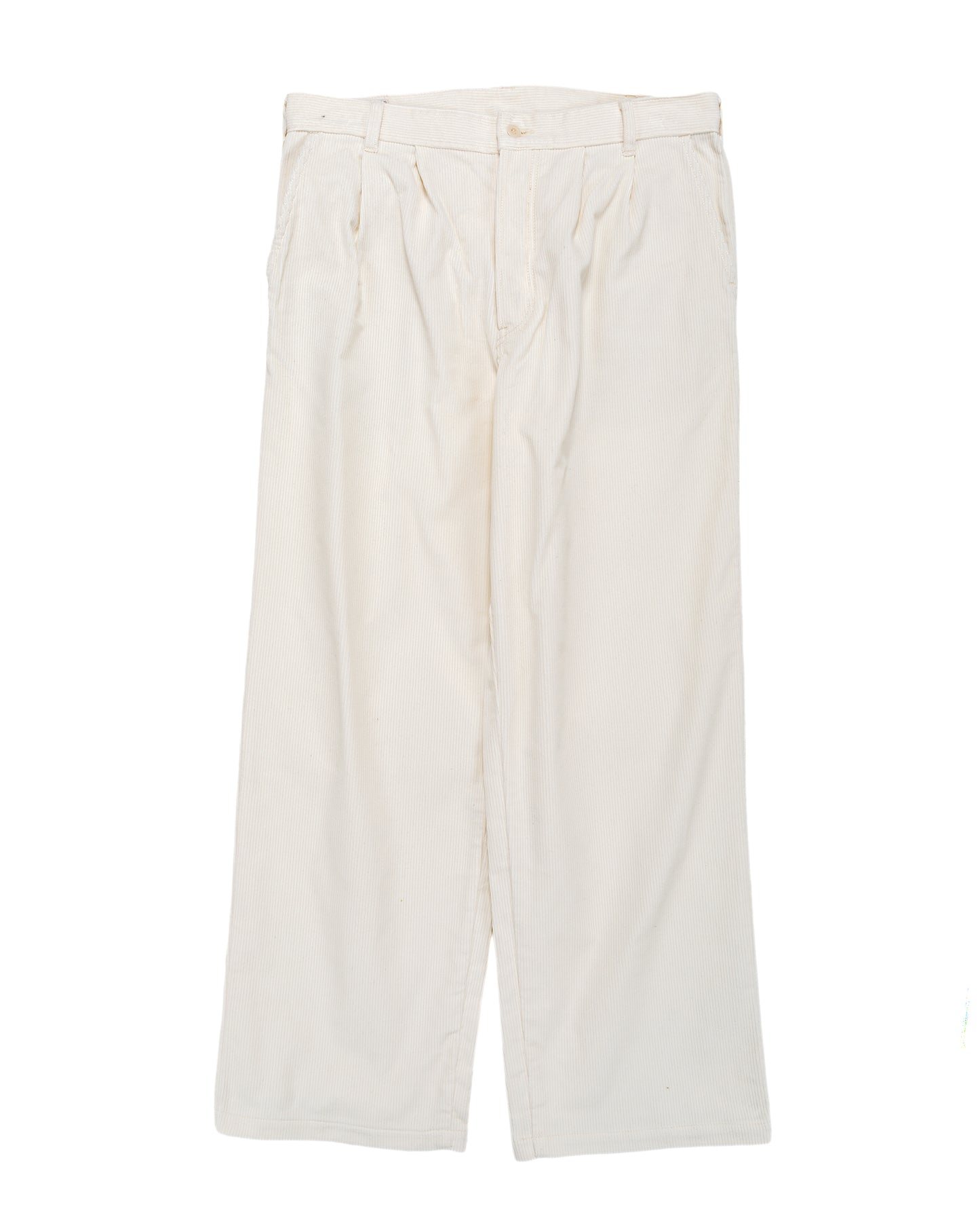 lost & found The Real McCoy's The Real McCoy's MP25105 Double-Pleat Corduroy Trousers White