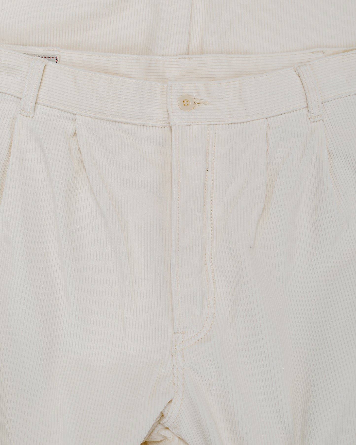 lost & found The Real McCoy's The Real McCoy's MP25105 Double-Pleat Corduroy Trousers White