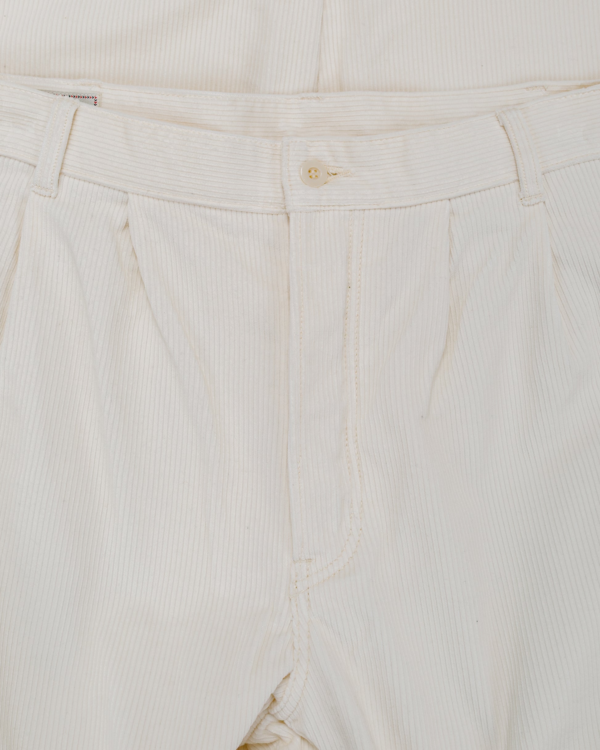 lost & found The Real McCoy's The Real McCoy's MP25105 Double-Pleat Corduroy Trousers White