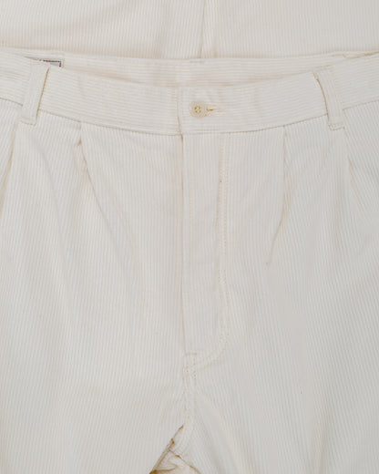 lost & found The Real McCoy's The Real McCoy's MP25105 Double-Pleat Corduroy Trousers White