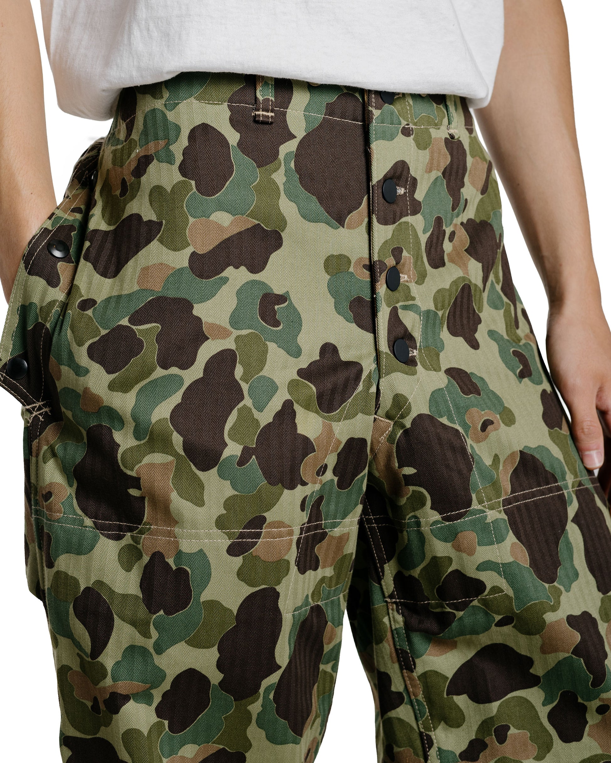 The Real McCoy's MP26001 P1944 Reversible Frogskin Camouflage Trousers Green