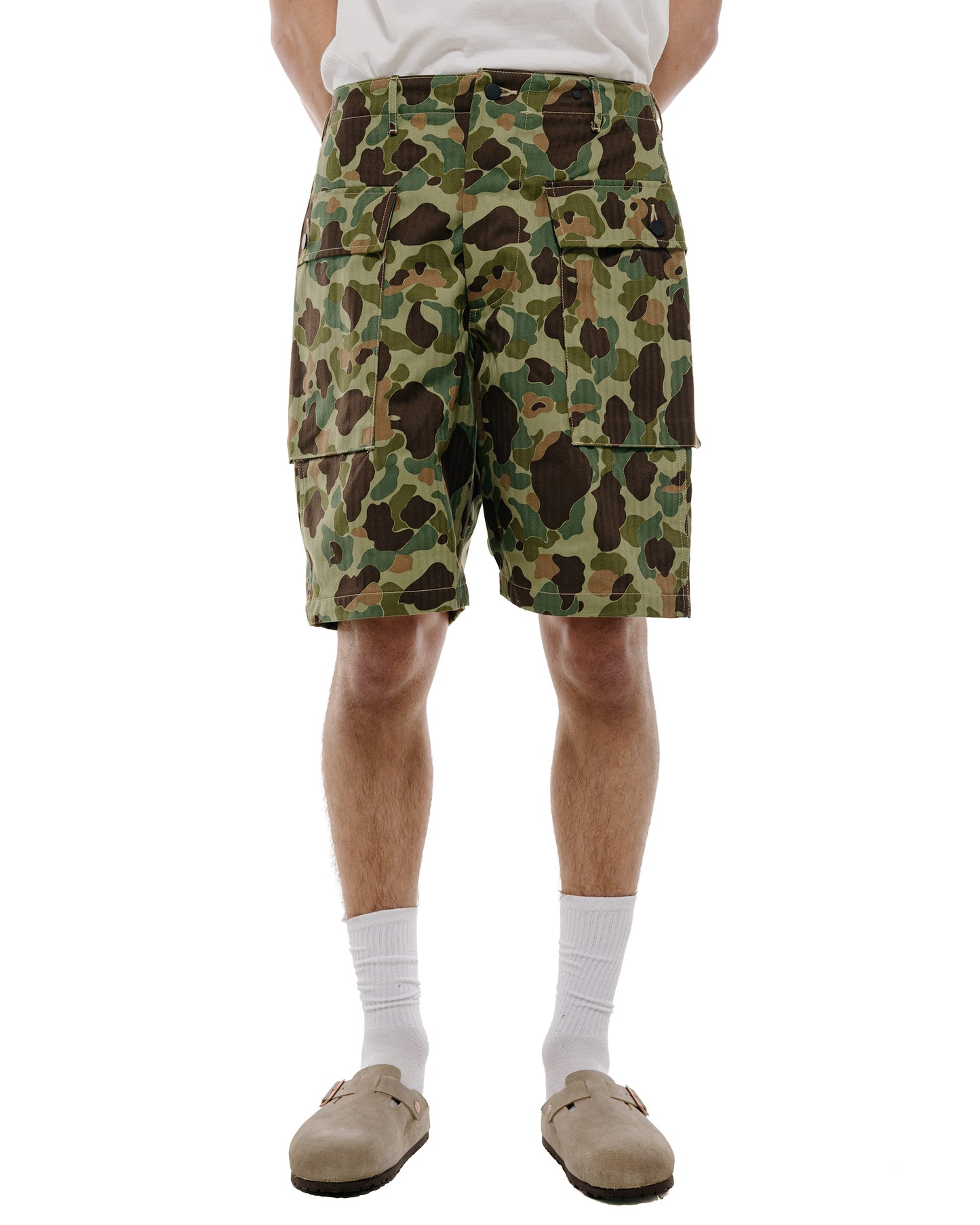 The Real McCoy's MP26002 Reversible Frogskin Camouflage Shorts Green