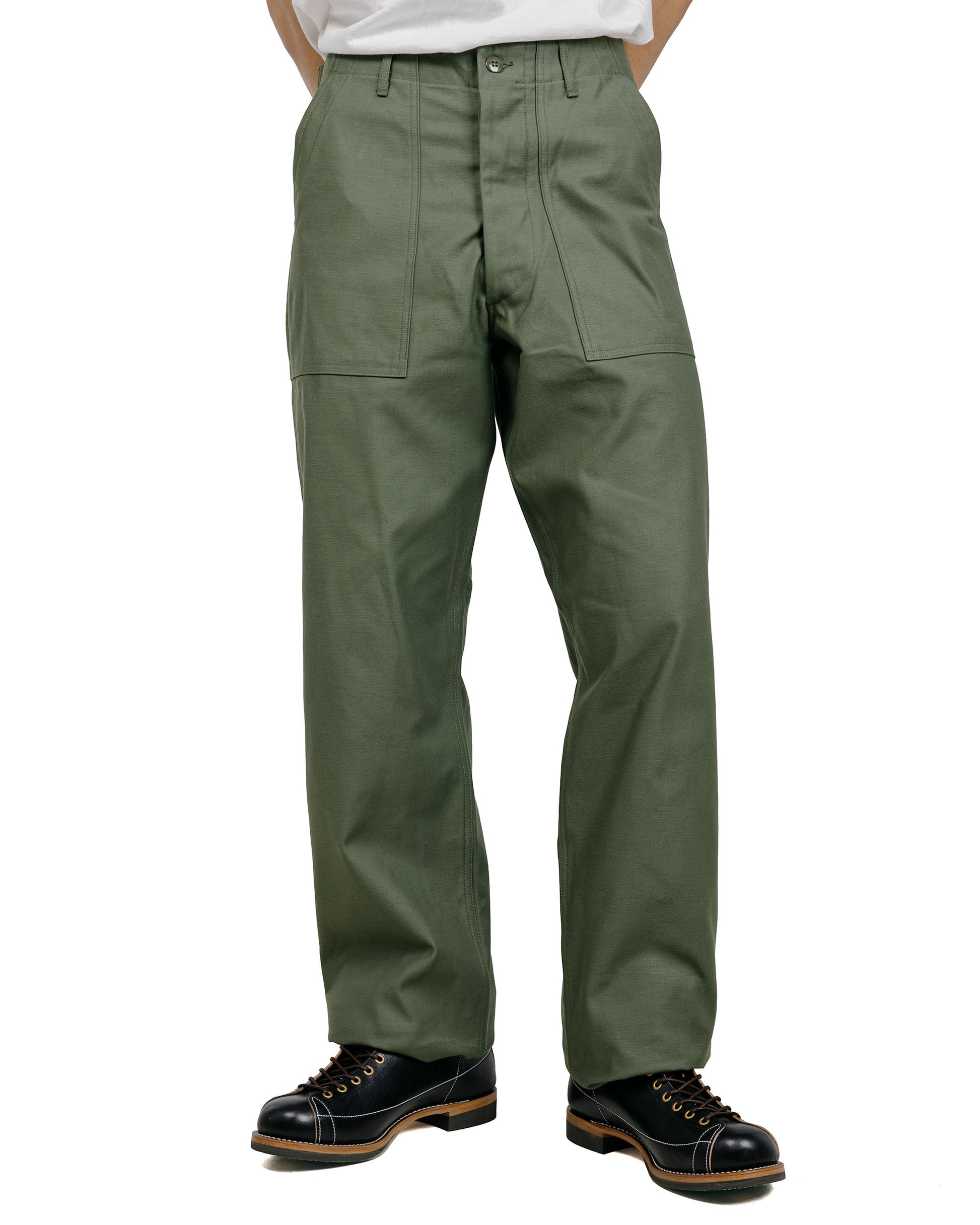 The Real McCoy's MP26005 Trousers, Men's, Cotton Sateen, OG-107 Olive