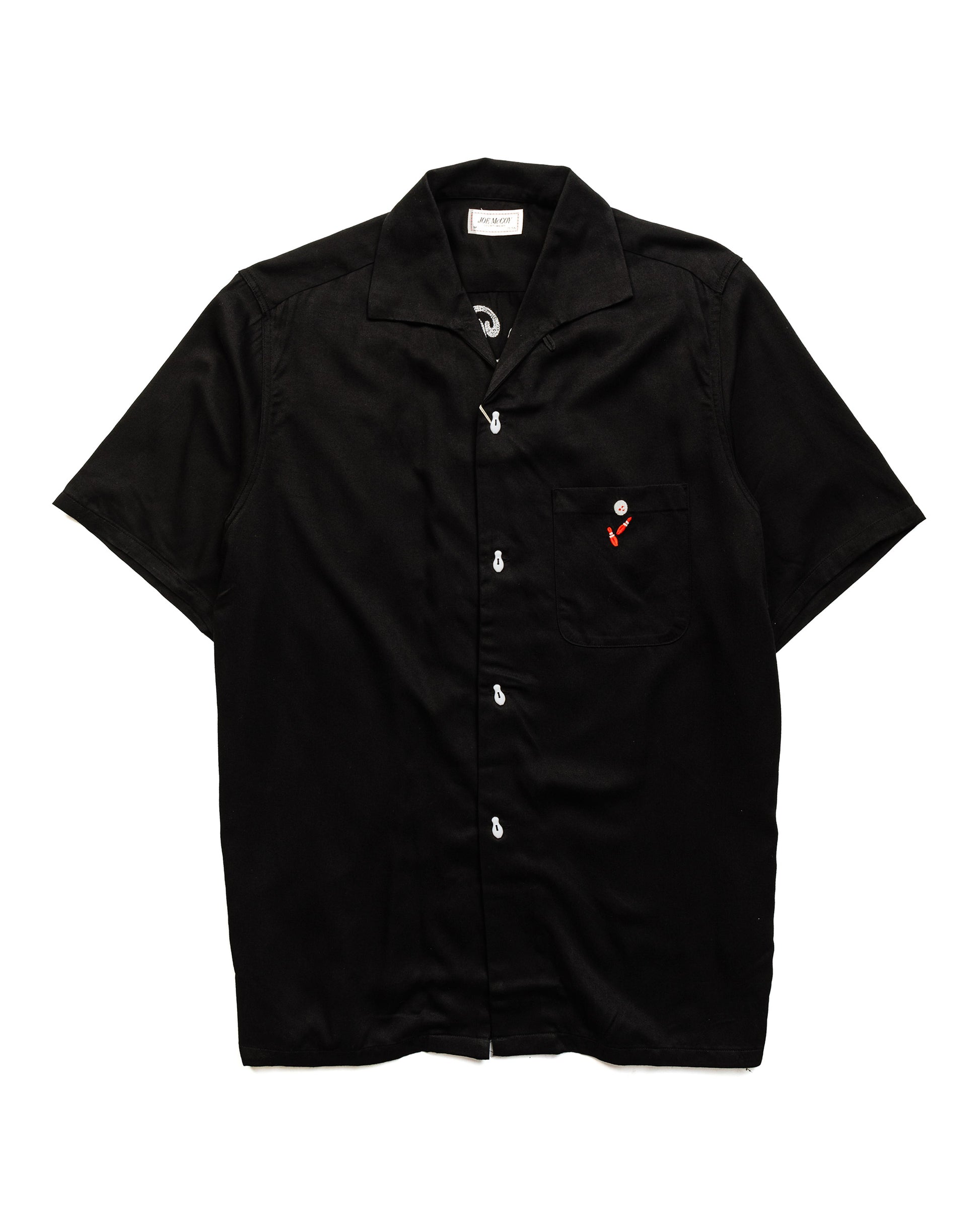 lost & found The Real McCoy's The Real McCoy's MS22002 Rayon Bowling Shirt / Jolly Roger Black