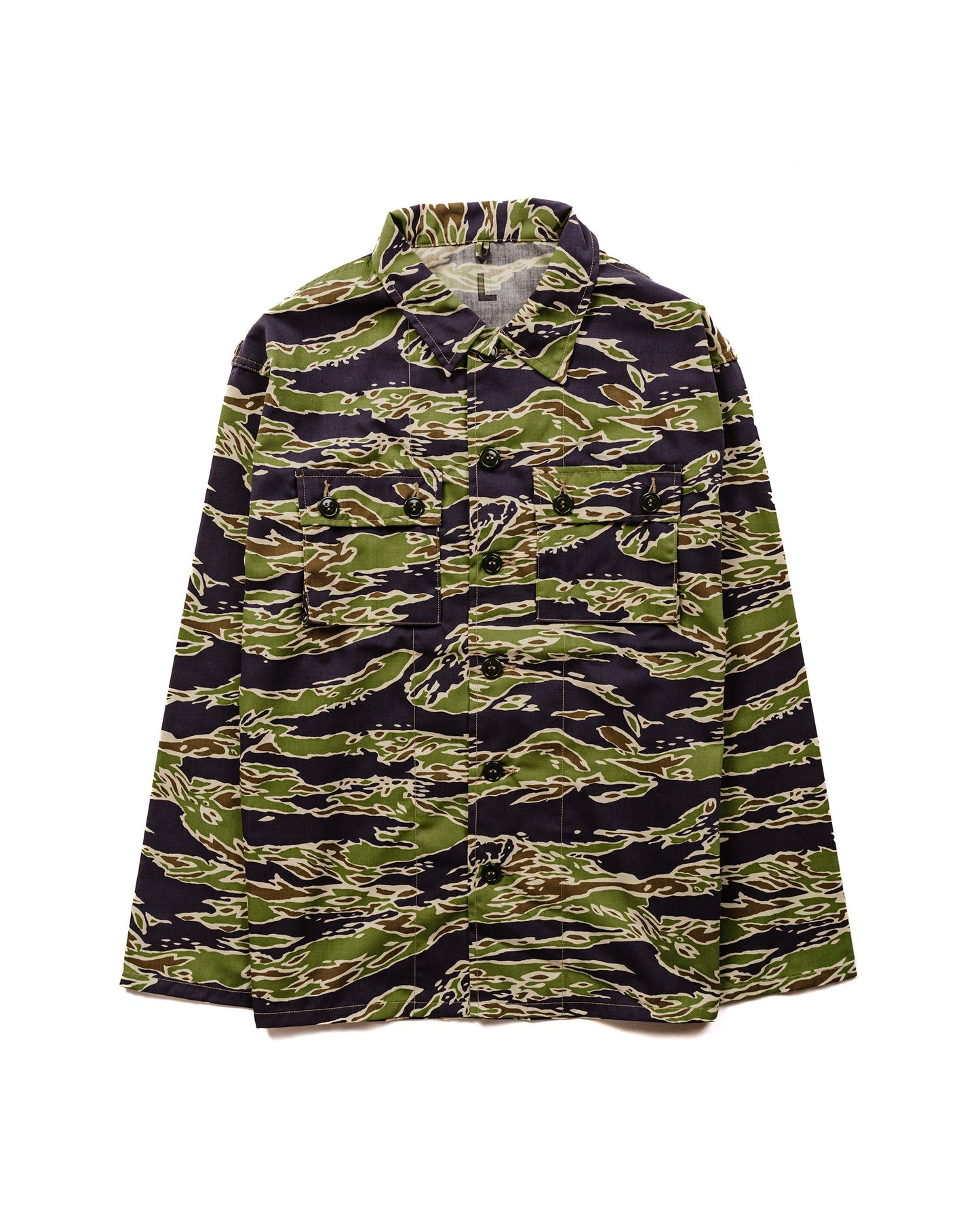 lost & found The Real McCoy's The Real McCoy's MS23002 Tiger Camouflage Shirt / Late War Green