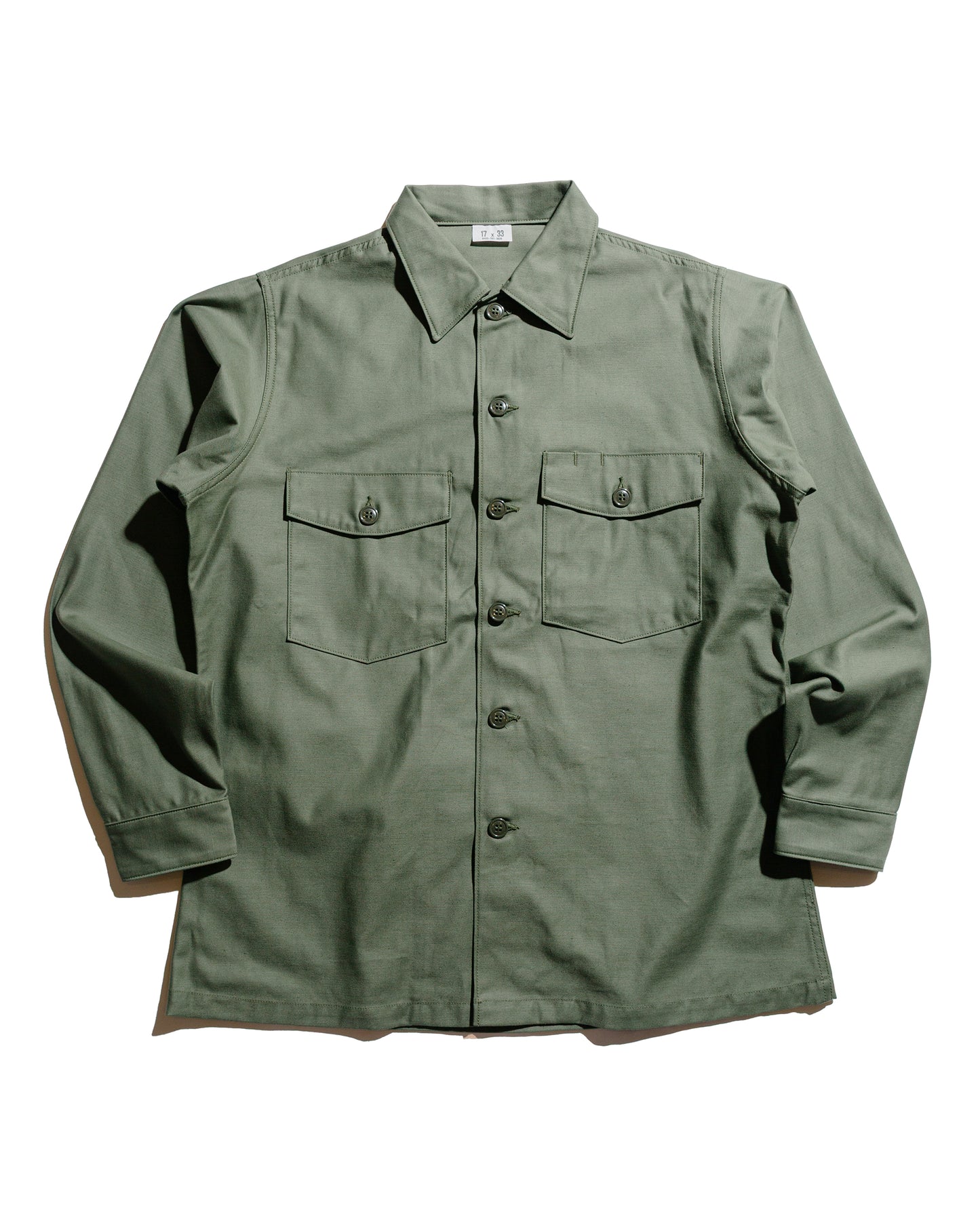 lost & found The Real McCoy's The Real McCoy's MS23101 Shirt, Man's, Cotton Sateen, OG-107 Olive