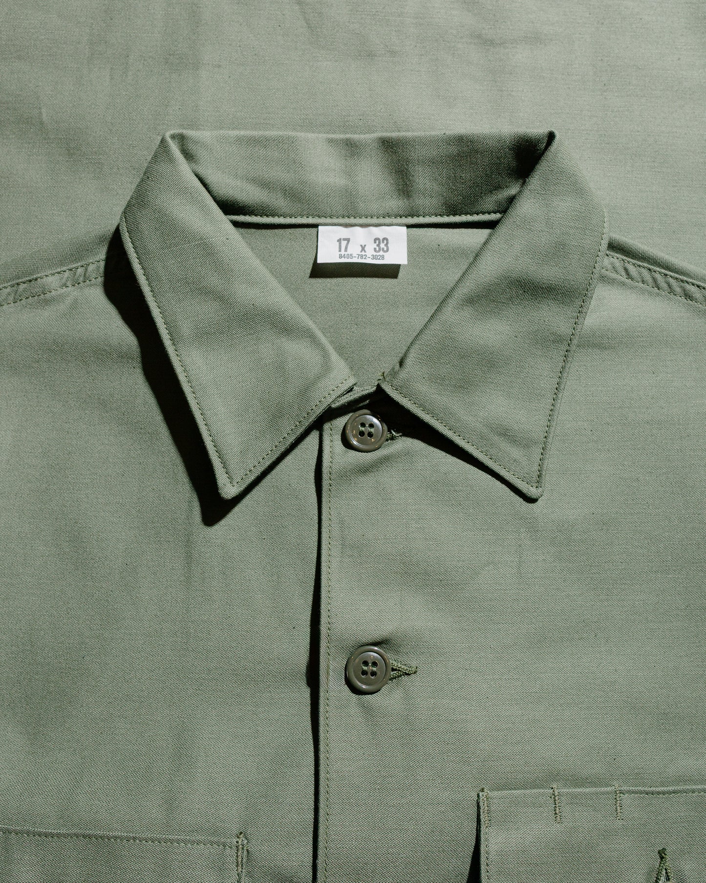 lost & found The Real McCoy's The Real McCoy's MS23101 Shirt, Man's, Cotton Sateen, OG-107 Olive