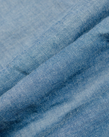 lost & found The Real McCoy's The Real McCoy's MS24004 8HU Chambray Serviceman Shirt Light Blue