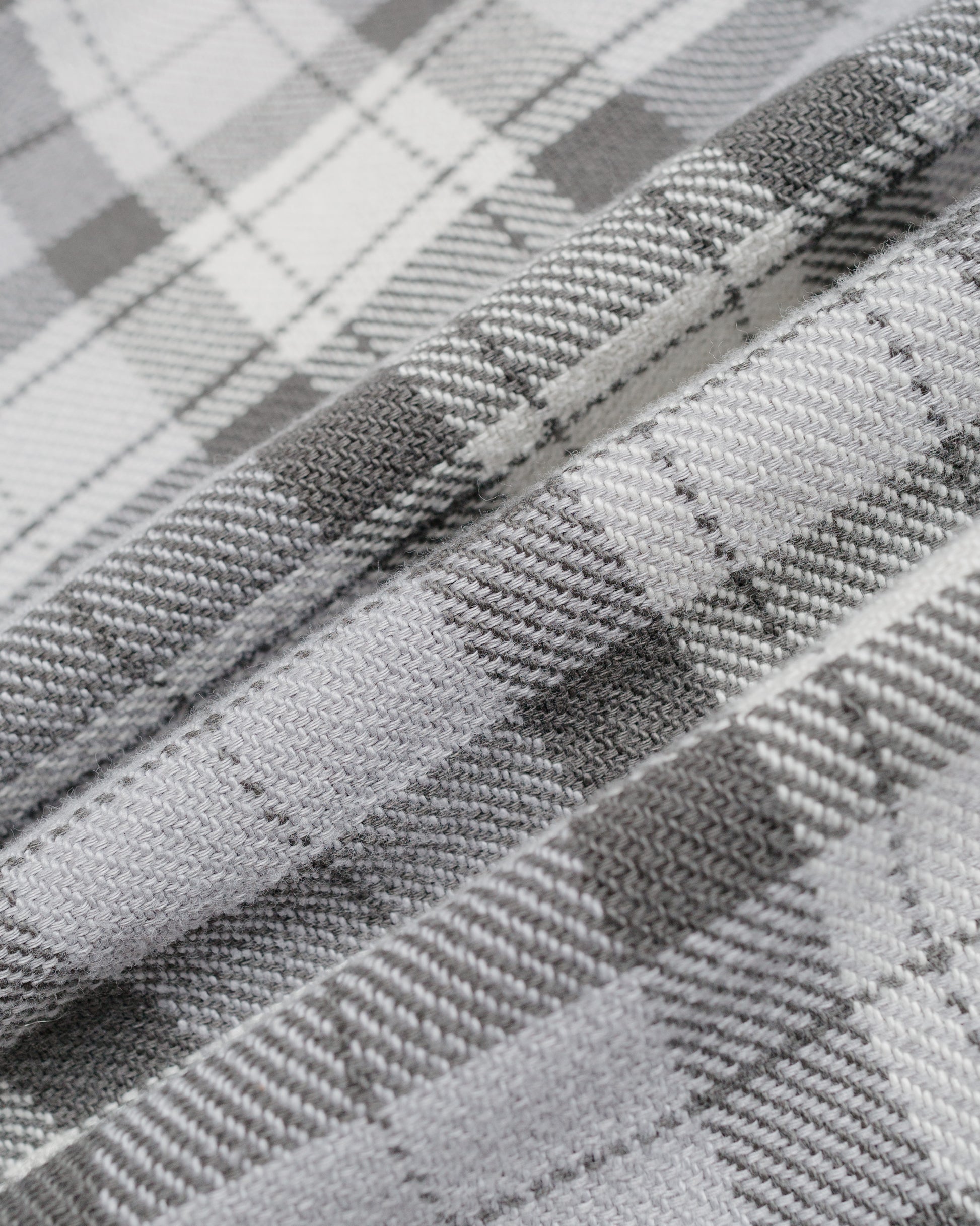 lost & found The Real McCoy's The Real McCoy's MS24007 8HU Block Check Summer Flannel Shirt Snow Gray