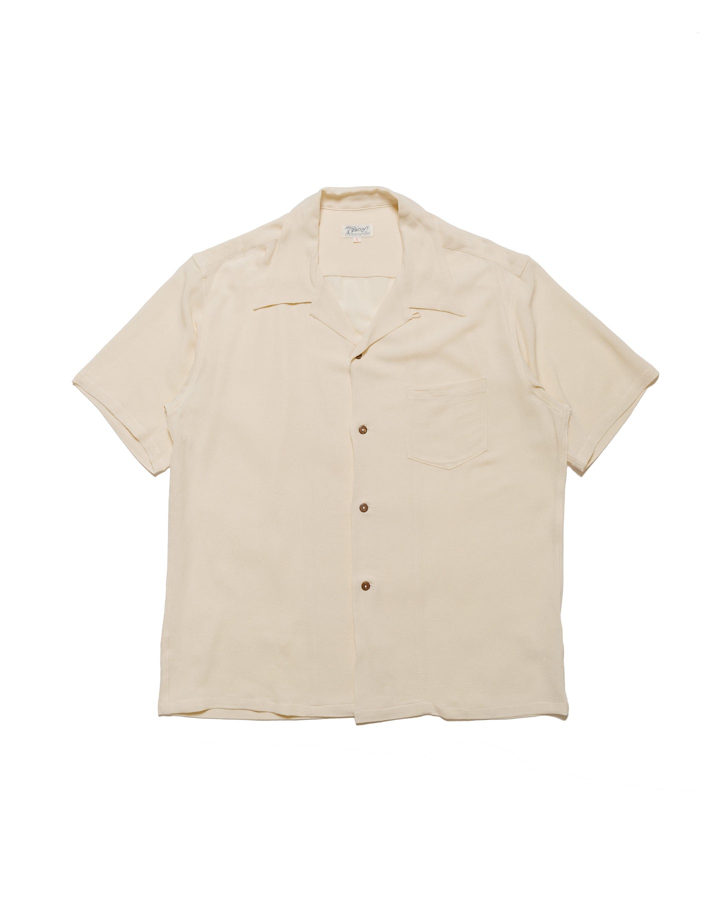 lost & found The Real McCoy's The Real McCoy's MS24008 Silk Rayon Open Collar Shirt Ecru