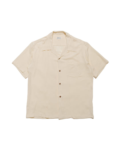 lost & found The Real McCoy's The Real McCoy's MS24008 Silk Rayon Open Collar Shirt Ecru
