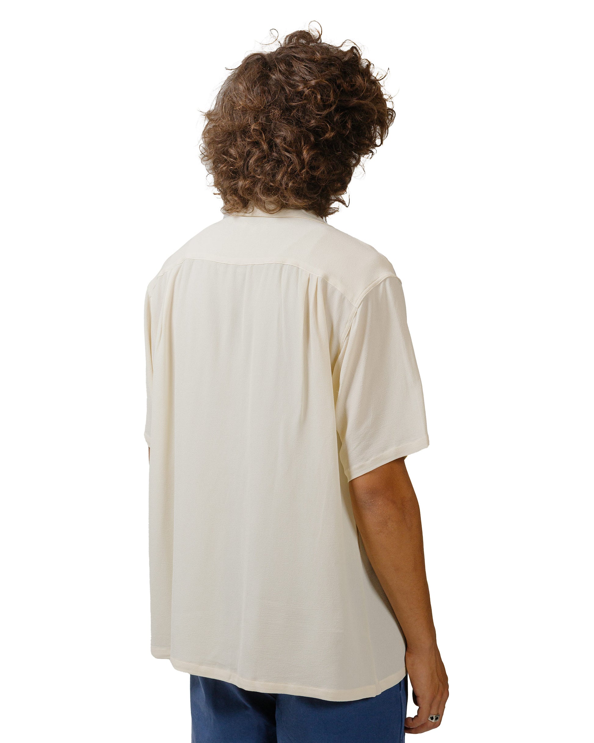 lost & found The Real McCoy's The Real McCoy's MS24008 Silk Rayon Open Collar Shirt Ecru