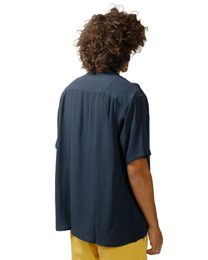 lost & found The Real McCoy's The Real McCoy's MS24008 Silk Rayon Open Collar Shirt Navy