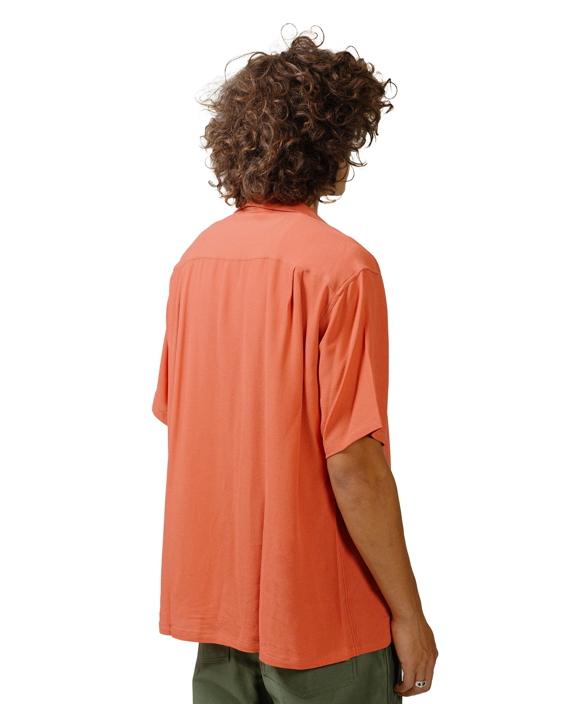 lost & found The Real McCoy's The Real McCoy's MS24008 Silk Rayon Open Collar Shirt Orange