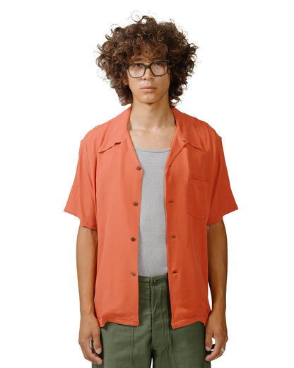 lost & found The Real McCoy's The Real McCoy's MS24008 Silk Rayon Open Collar Shirt Orange