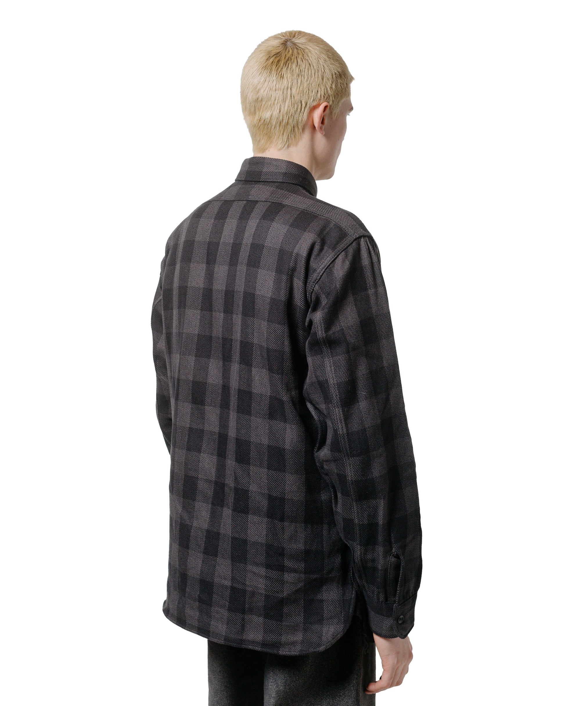lost & found The Real McCoy's The Real McCoy's MS24102 8HU Twisted-Yarn Buffalo Check Flannel Shirt Black/Charcoal
