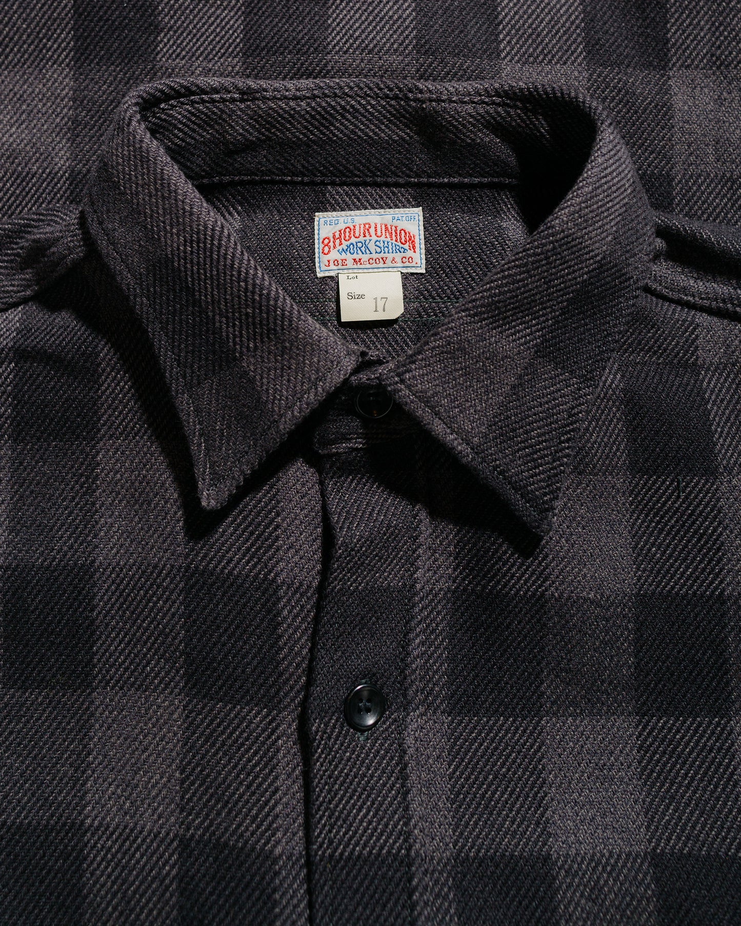 lost & found The Real McCoy's The Real McCoy's MS24102 8HU Twisted-Yarn Buffalo Check Flannel Shirt Black/Charcoal