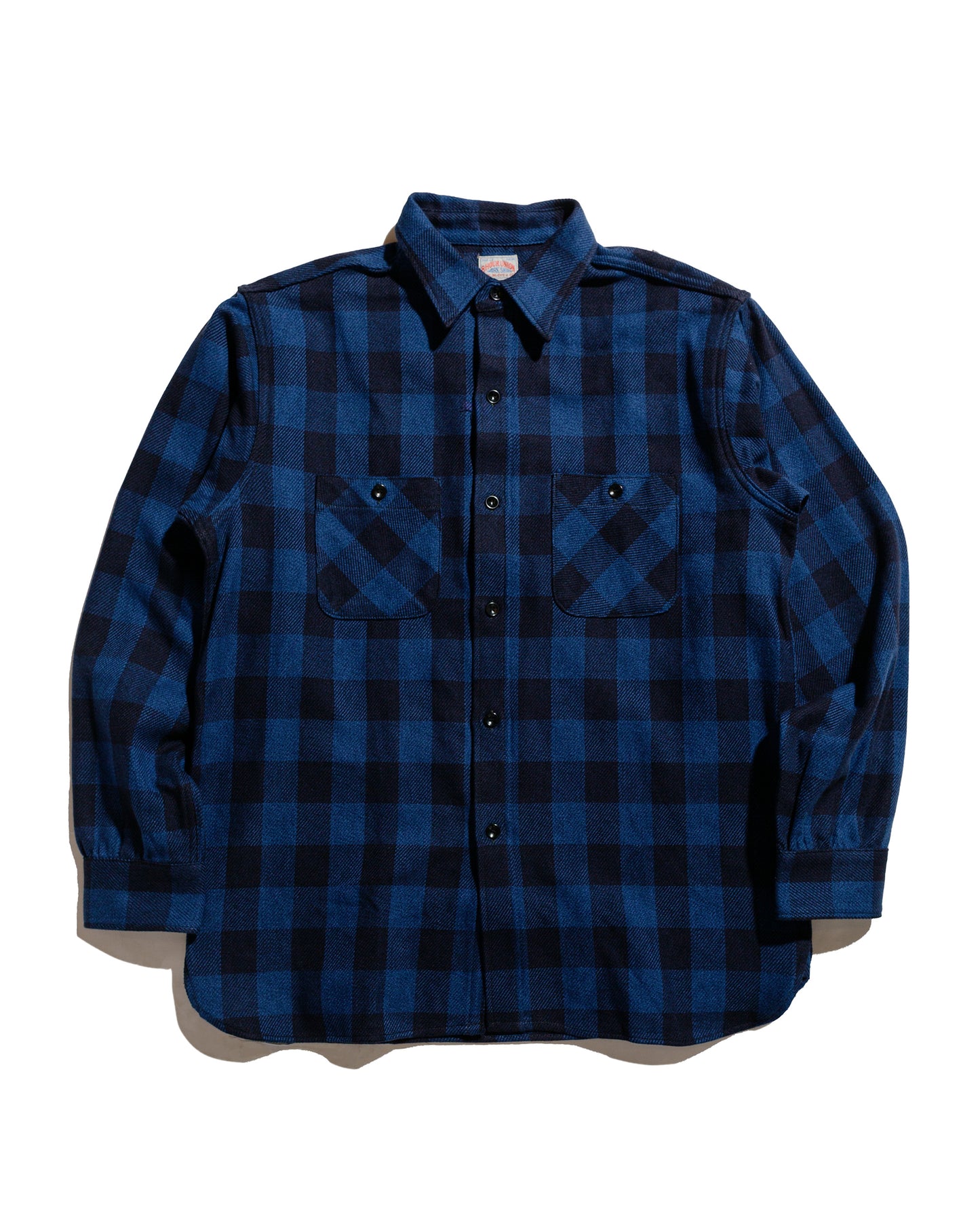lost & found The Real McCoy's The Real McCoy's MS24102 8HU Twisted-Yarn Buffalo Check Flannel Shirt Blue/Black