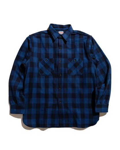 lost & found The Real McCoy's The Real McCoy's MS24102 8HU Twisted-Yarn Buffalo Check Flannel Shirt Blue/Black