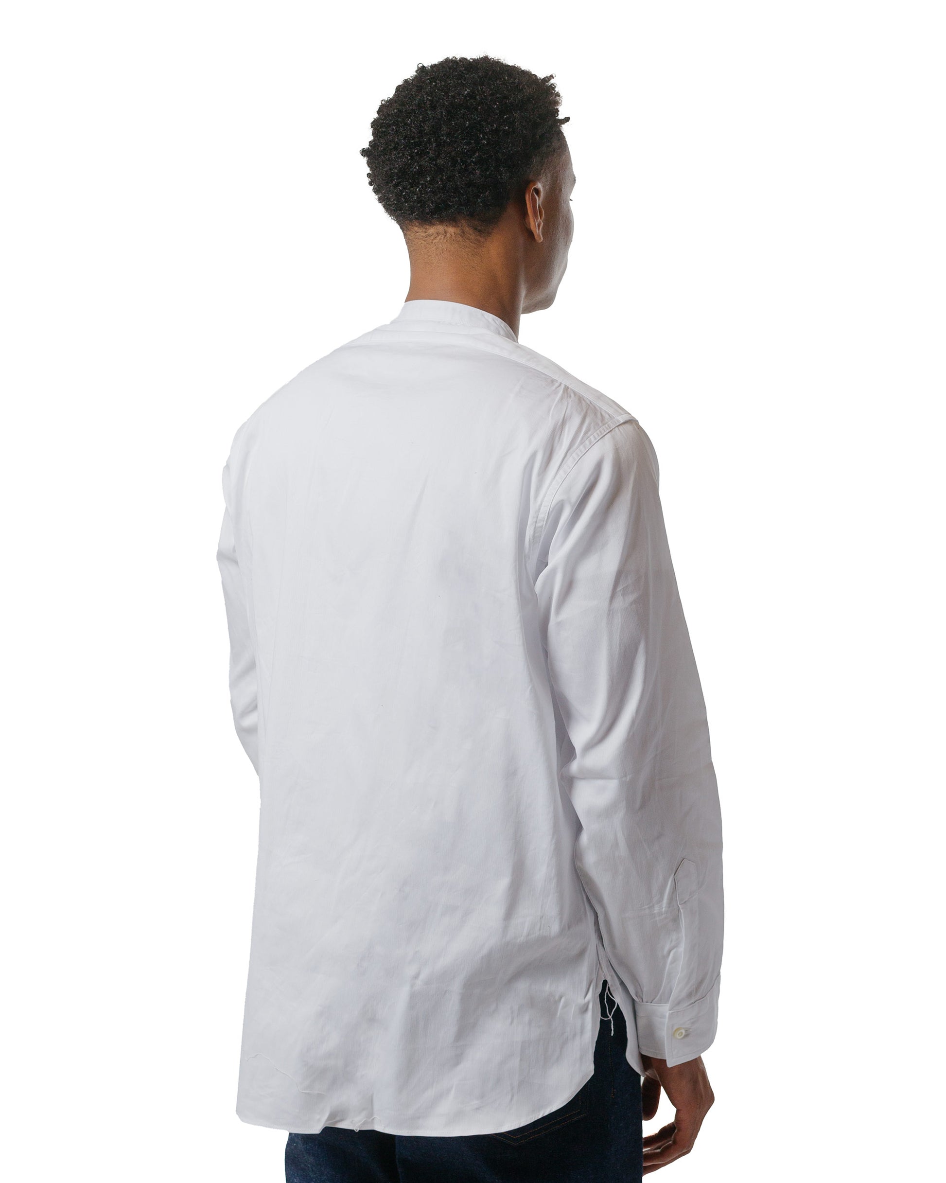 lost & found The Real McCoy's The Real McCoy's MS24103 Double Diamond Band Collar Shirt White