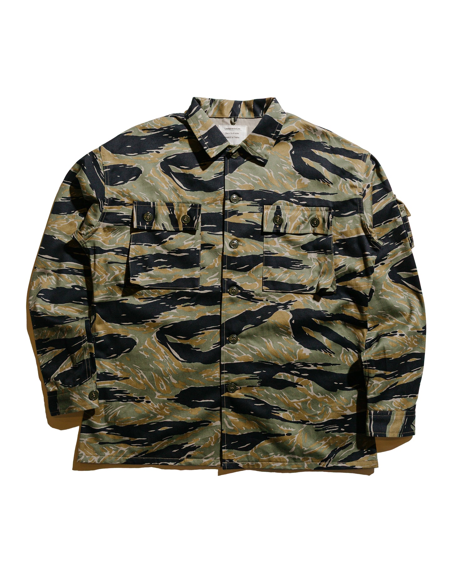 lost & found The Real McCoy's The Real McCoy's MS25001 Tiger Camouflage Shirt / Tadpole Green