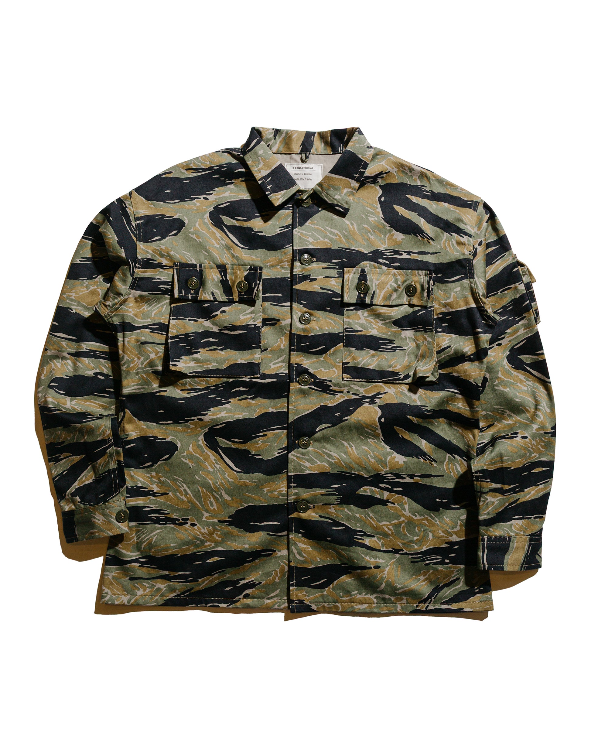 lost & found The Real McCoy's The Real McCoy's MS25001 Tiger Camouflage Shirt / Tadpole Green