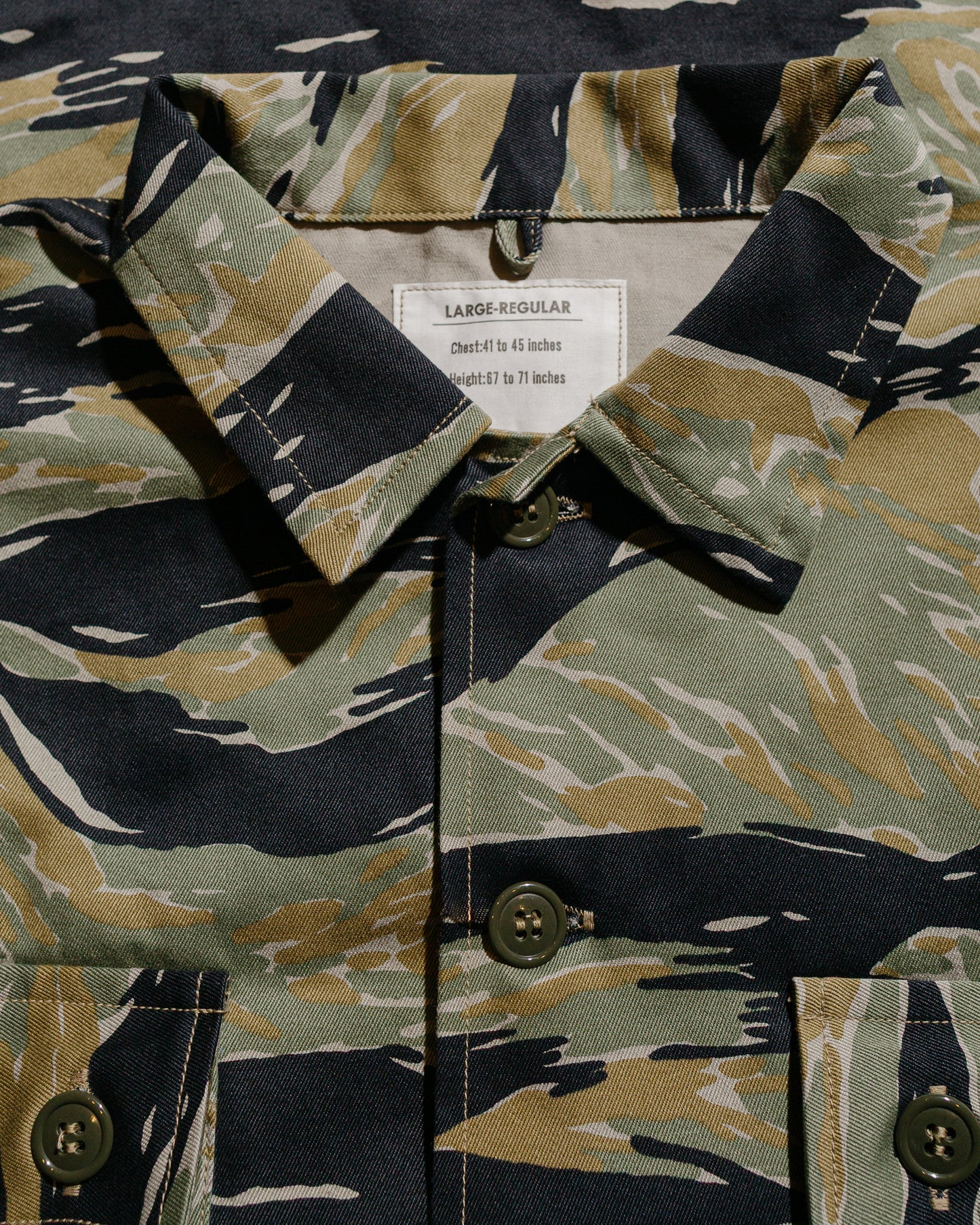 lost & found The Real McCoy's The Real McCoy's MS25001 Tiger Camouflage Shirt / Tadpole Green