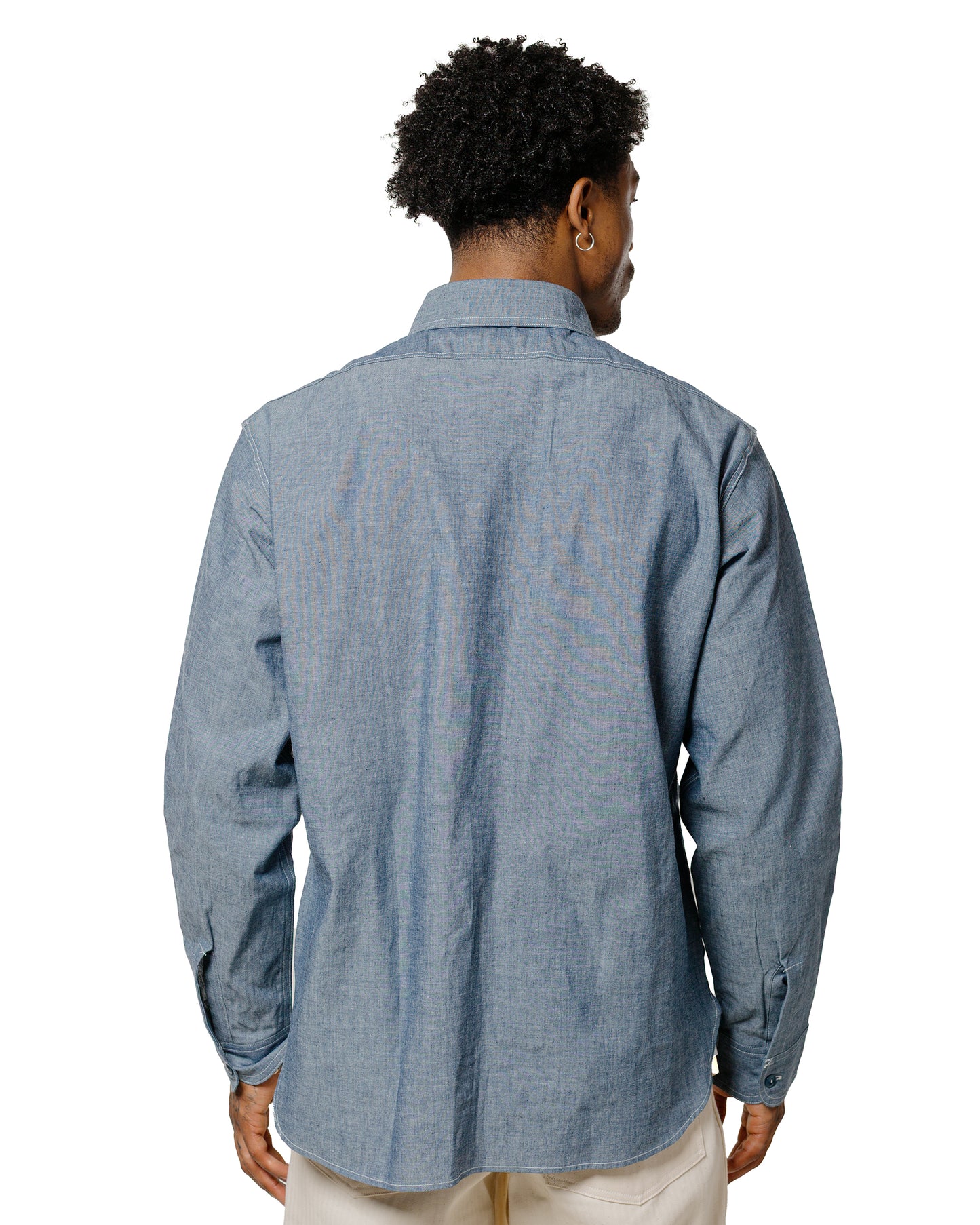 lost & found The Real McCoy's The Real McCoy's MS25003 U.S. Navy Chambray Shirt L/S (Modify) Light Blue