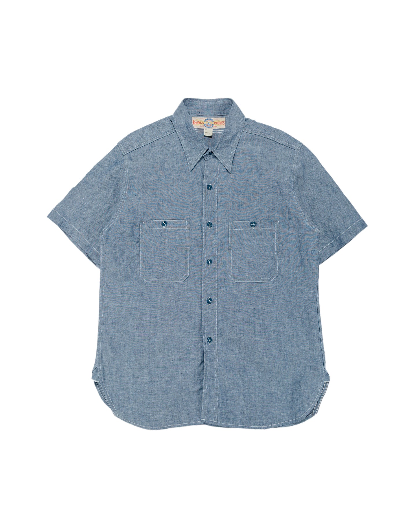 lost & found The Real McCoy's The Real McCoy's MS25005 U.S. Navy Chambray Shirt S/S (Modify) Light Blue