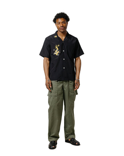 lost & found The Real McCoy's The Real McCoy's MS25009 Viet-Nam Open Collar Souvenir Shirt Black