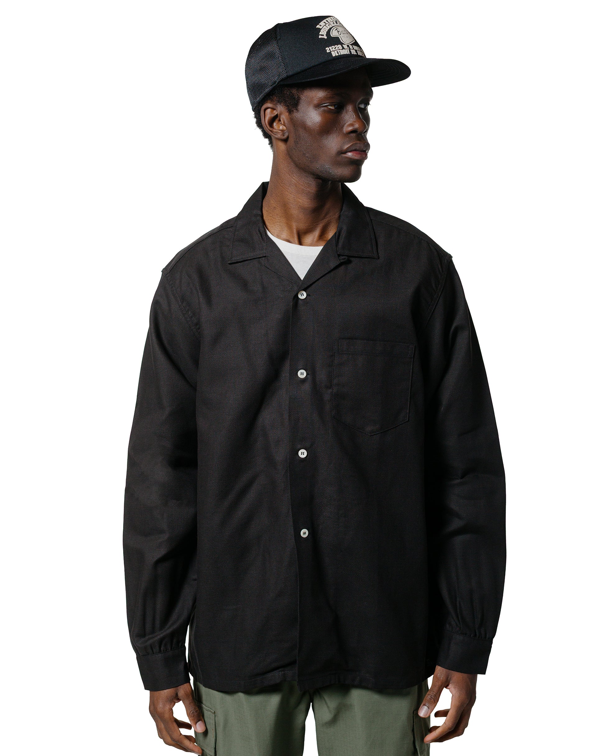 lost & found The Real McCoy's The Real McCoy's MS25010 Joe McCoy Panama Shirt L/S Black