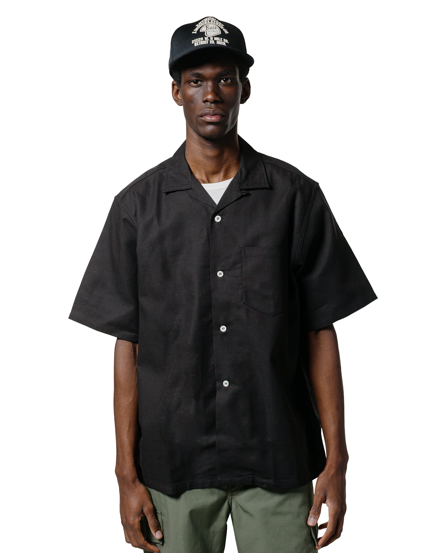 lost & found The Real McCoy's The Real McCoy's MS25011 Joe McCoy Panama Shirt S/S Black