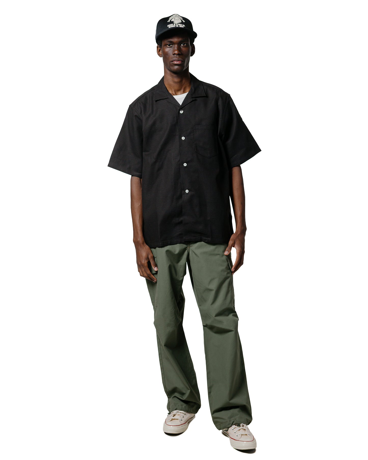 lost & found The Real McCoy's The Real McCoy's MS25011 Joe McCoy Panama Shirt S/S Black