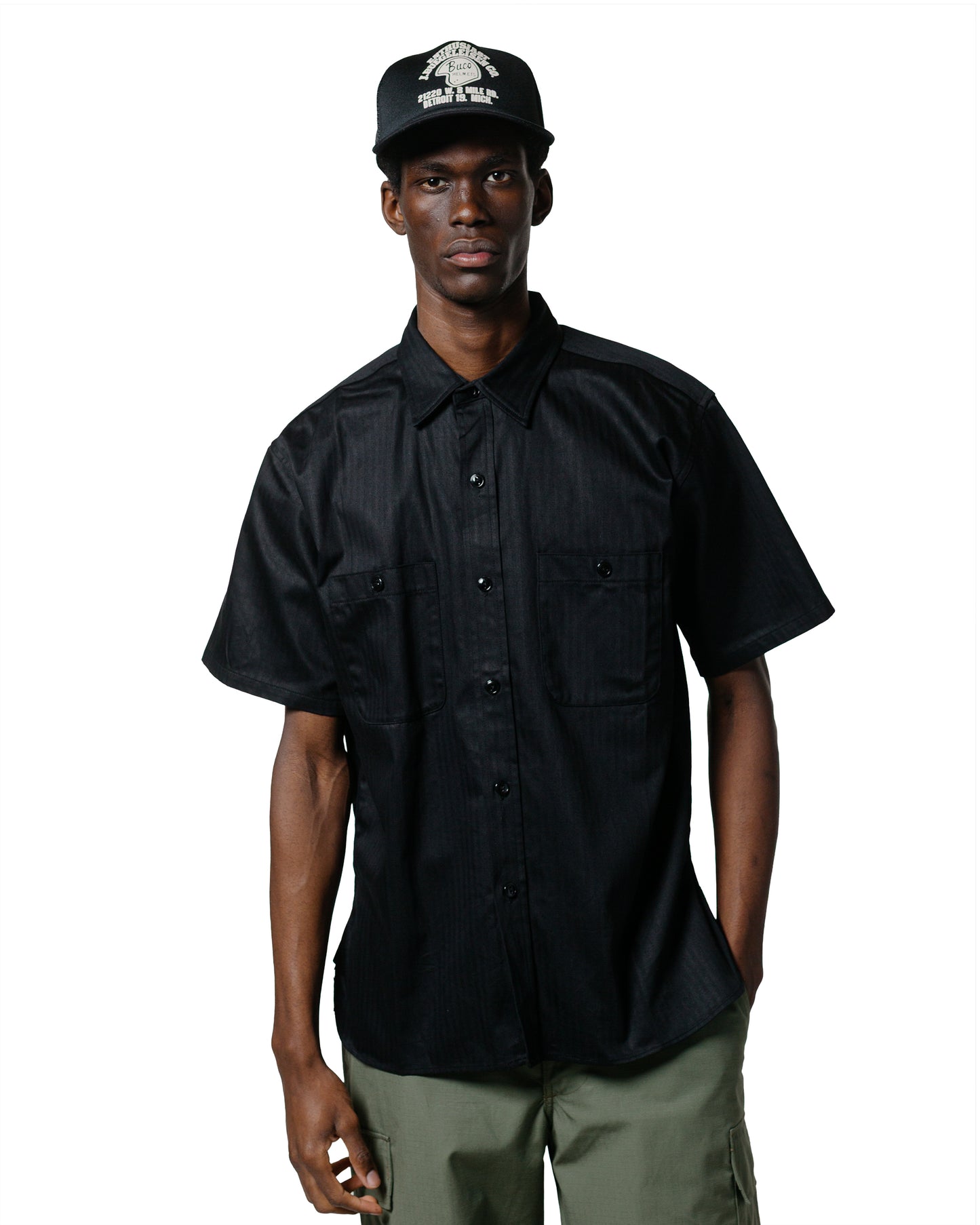 lost & found The Real McCoy's The Real McCoy's MS25013 8HU HBT Work Shirt S/S Black
