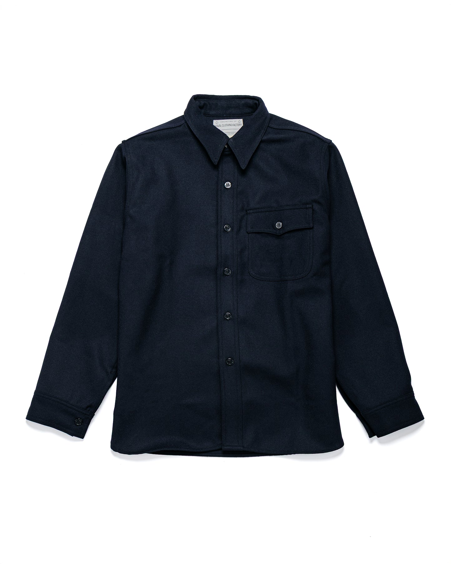 lost & found The Real McCoy's The Real McCoy's MS25101 U.S.N. Wool Blue Flannel Shirt Navy