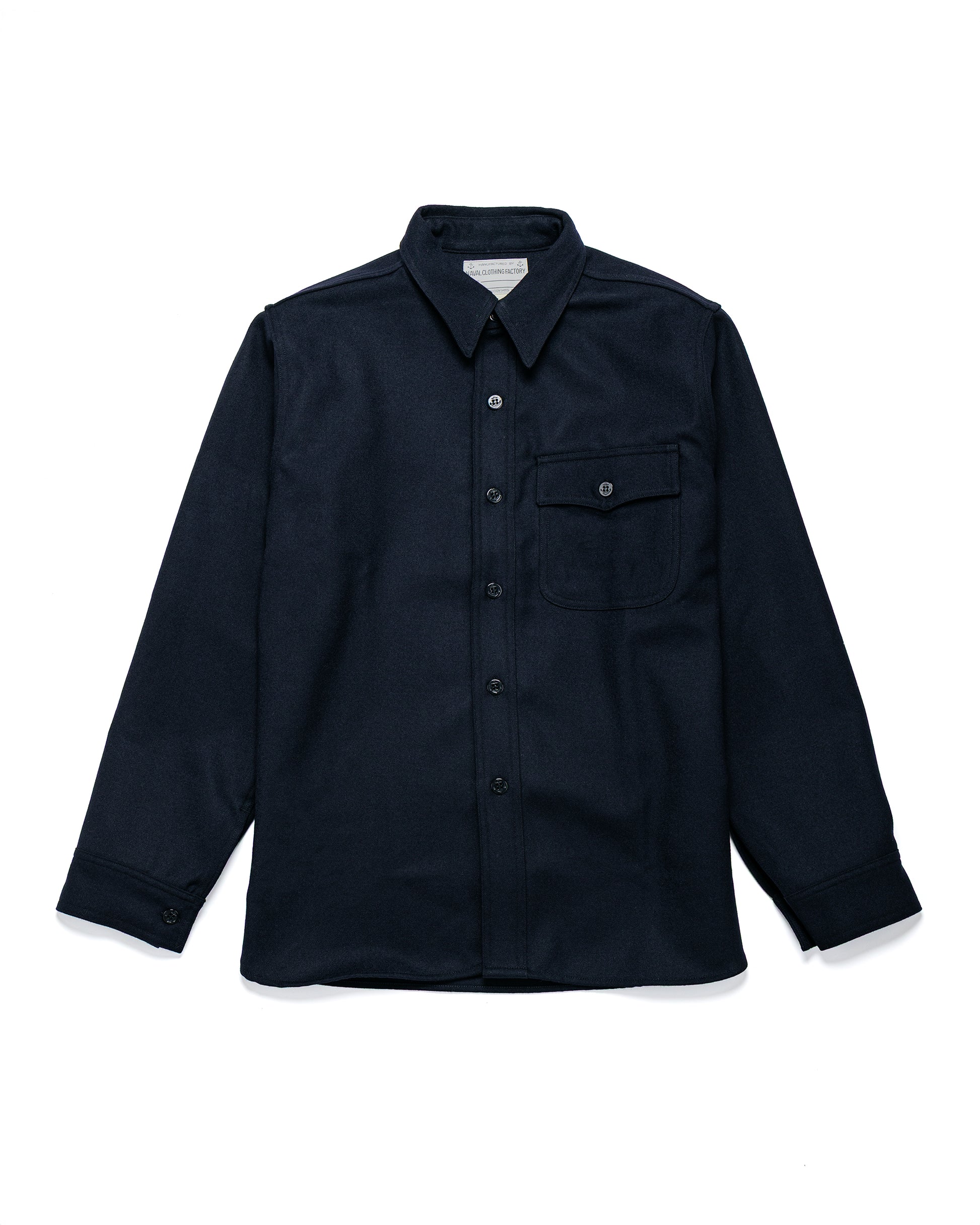 lost & found The Real McCoy's The Real McCoy's MS25101 U.S.N. Wool Blue Flannel Shirt Navy