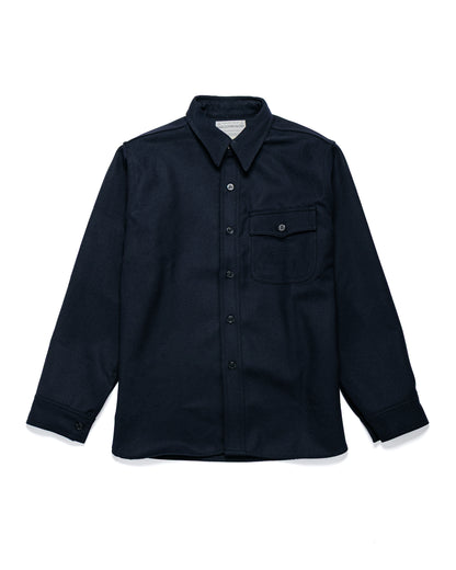 lost & found The Real McCoy's The Real McCoy's MS25101 U.S.N. Wool Blue Flannel Shirt Navy