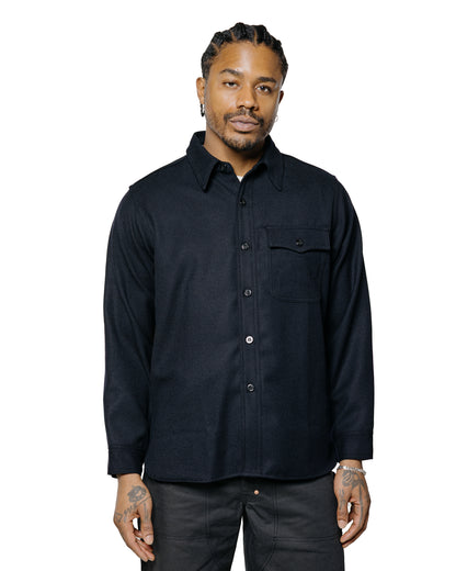lost & found The Real McCoy's The Real McCoy's MS25101 U.S.N. Wool Blue Flannel Shirt Navy