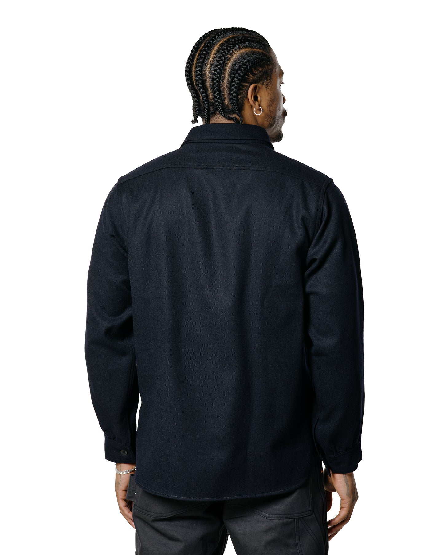 lost & found The Real McCoy's The Real McCoy's MS25101 U.S.N. Wool Blue Flannel Shirt Navy