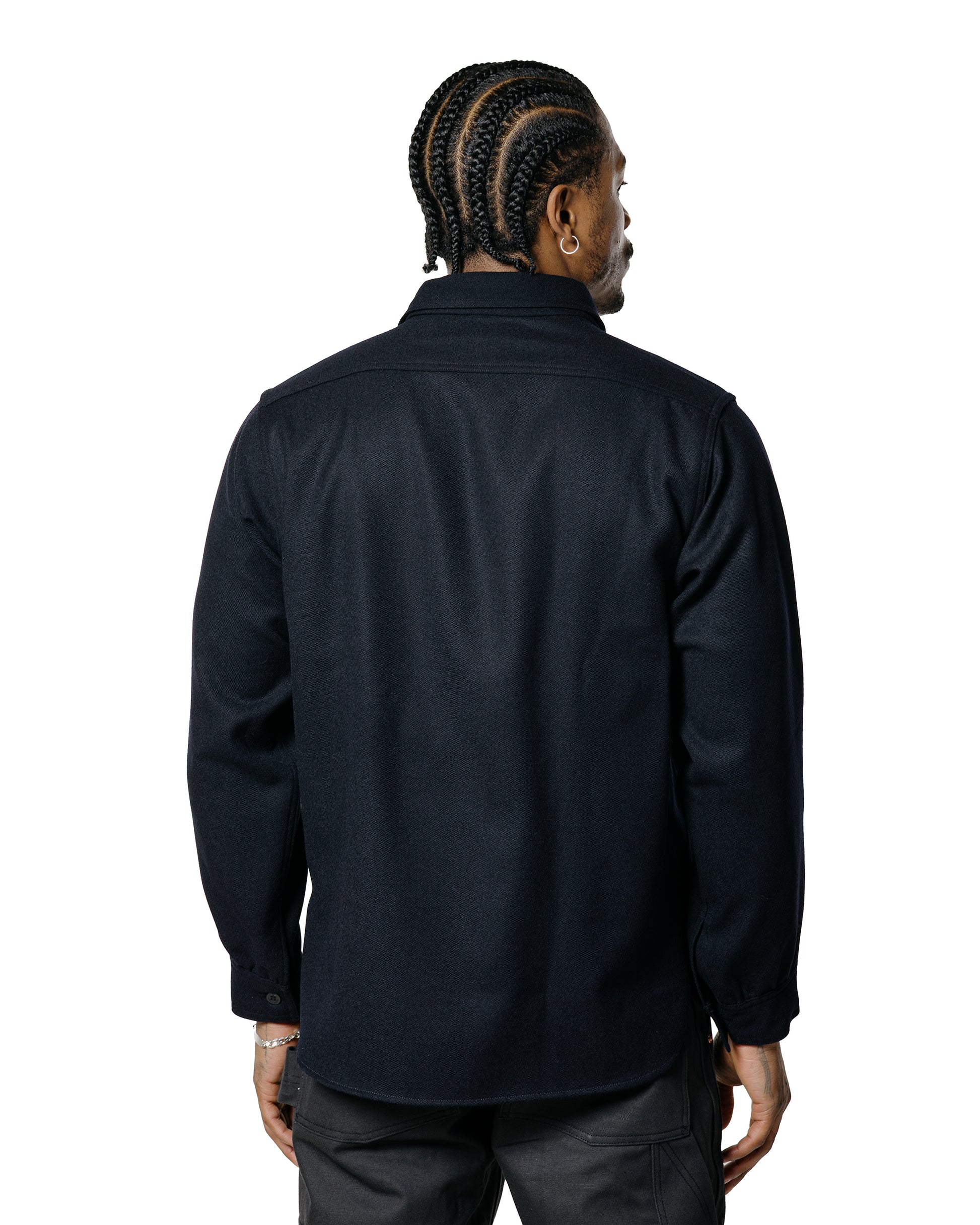 lost & found The Real McCoy's The Real McCoy's MS25101 U.S.N. Wool Blue Flannel Shirt Navy