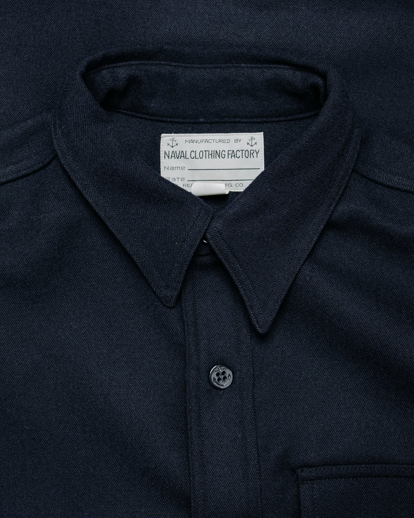 lost & found The Real McCoy's The Real McCoy's MS25101 U.S.N. Wool Blue Flannel Shirt Navy