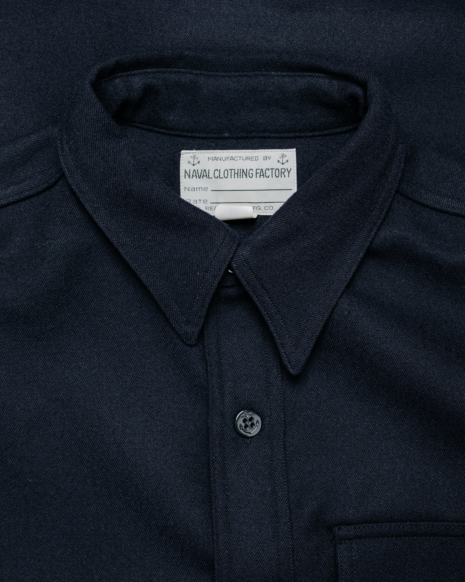 lost & found The Real McCoy's The Real McCoy's MS25101 U.S.N. Wool Blue Flannel Shirt Navy