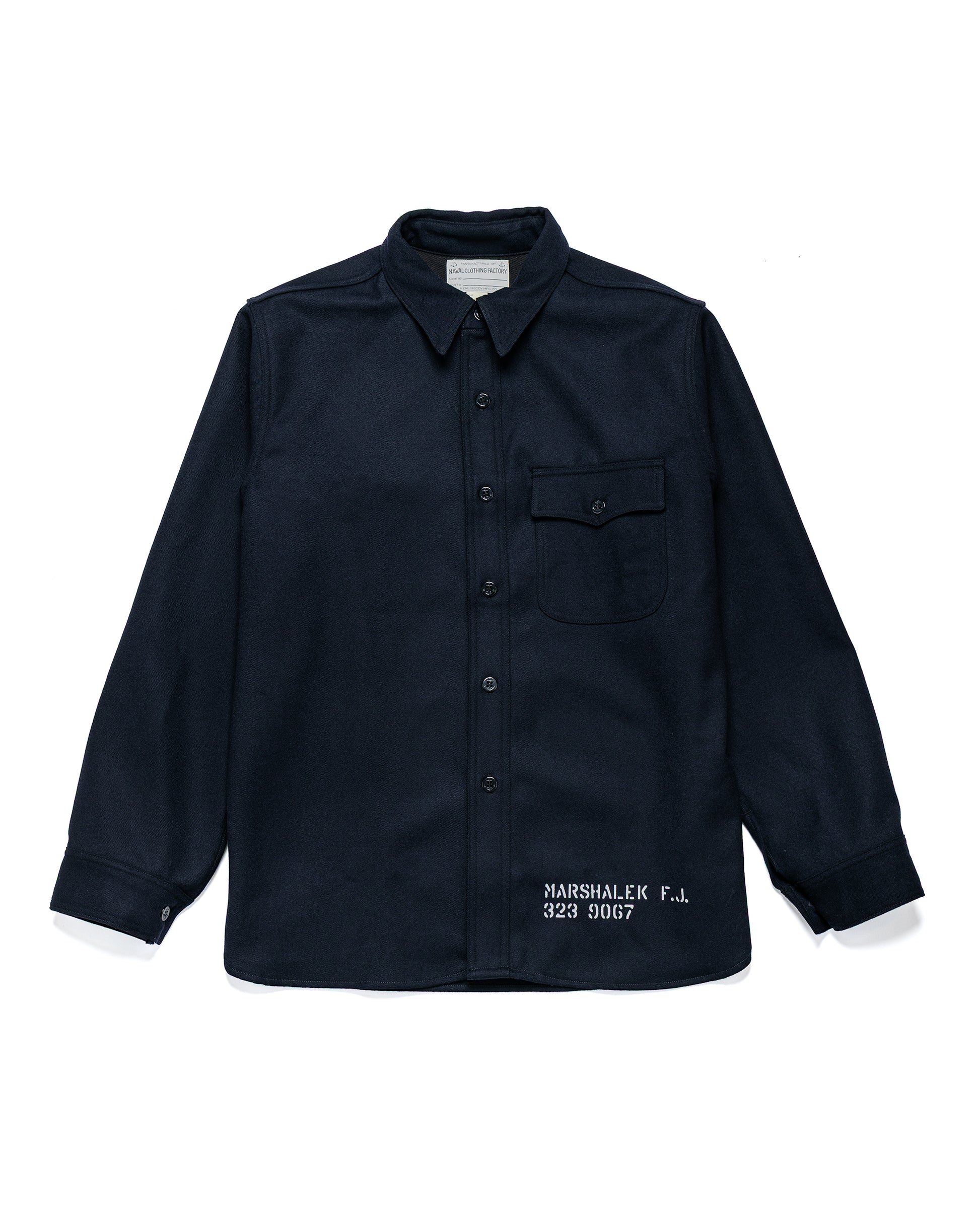 lost & found The Real McCoy's The Real McCoy's MS25102 U.S.N. Wool Blue Flannel Shirt / U.S.S. Brooklyn Navy