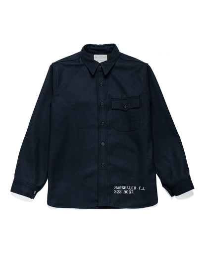 lost & found The Real McCoy's The Real McCoy's MS25102 U.S.N. Wool Blue Flannel Shirt / U.S.S. Brooklyn Navy